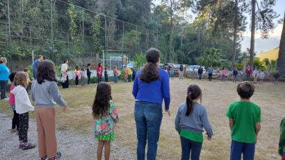 Casa Aurea in Brazilië, samen op het schoolplein