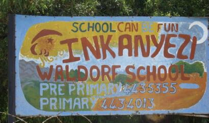 Waldorfschool Inkanyezi in Zuid-Afrika, welkomstbord